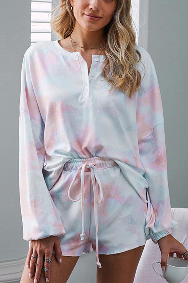 Colorful Tie Dye Pajama Set for Comfortable Sleepwear