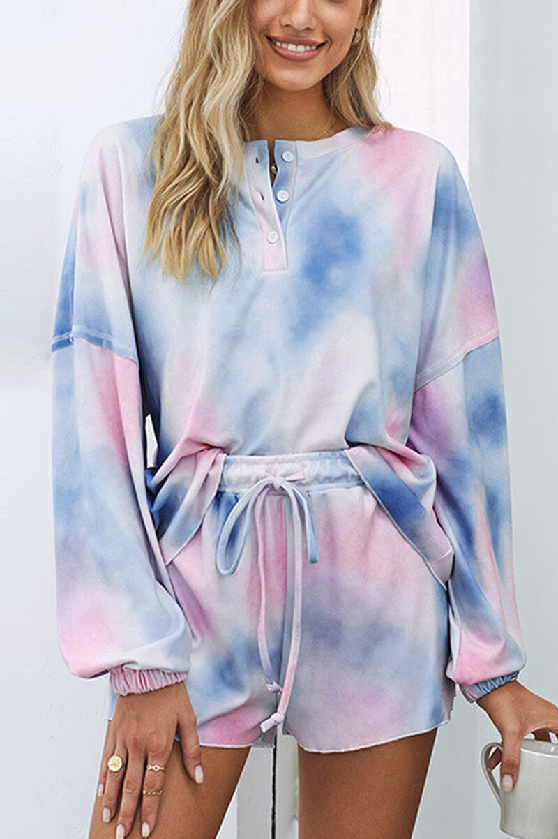 Colorful Tie Dye Pajama Set for Comfortable Sleepwear
