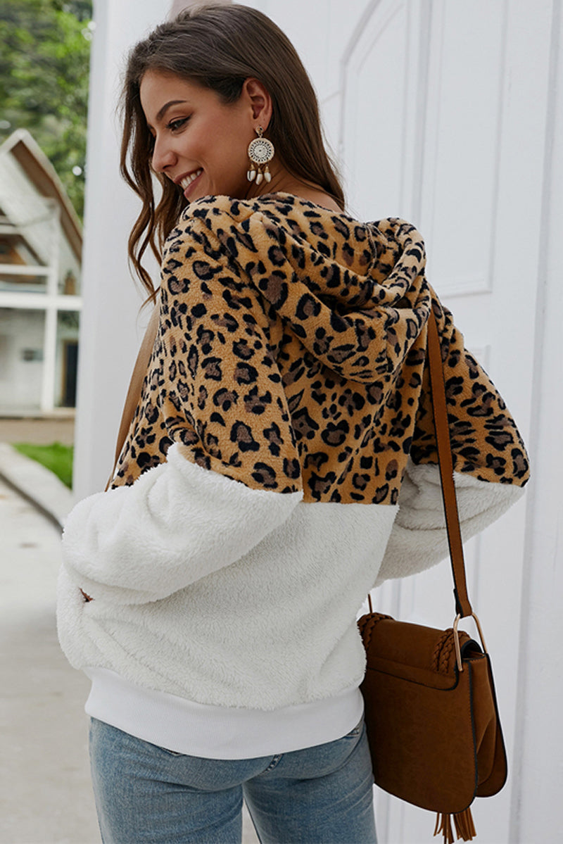 Leopard Print Zipped Hoodie for Comfort and Style