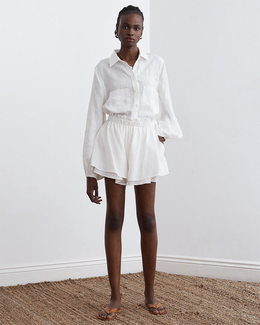Cotton Shirt and Shorts Outfit for Comfortable Summer Wear