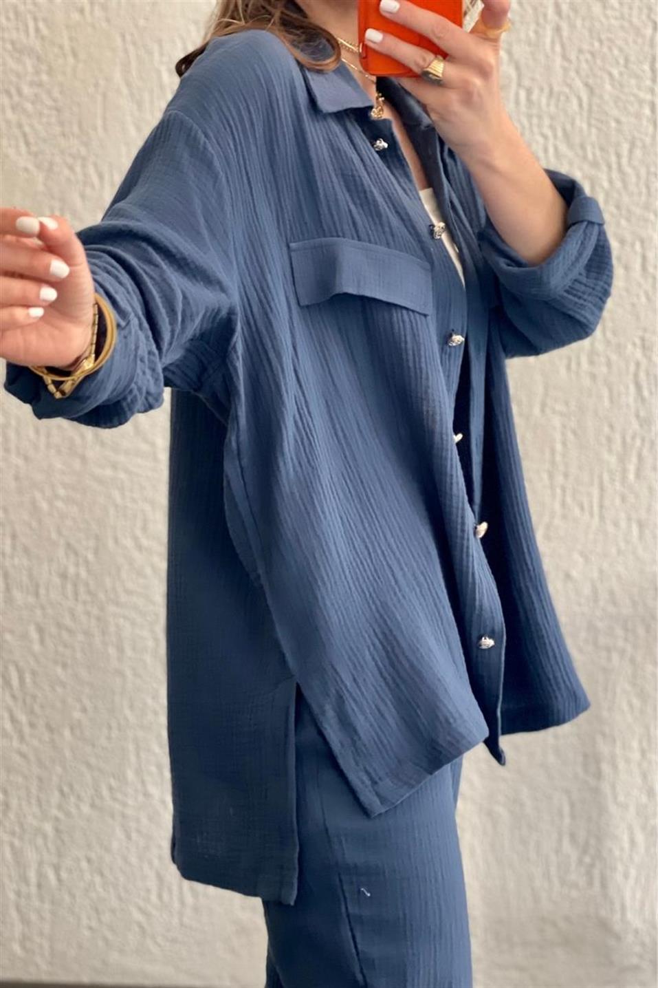Women's Casual Shirt and Trouser Set - Stylish and Comfortable Outfit