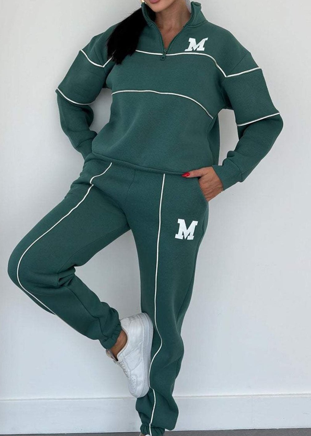 Lettered Varsity Tracksuit – Collegiate 2-Piece Set