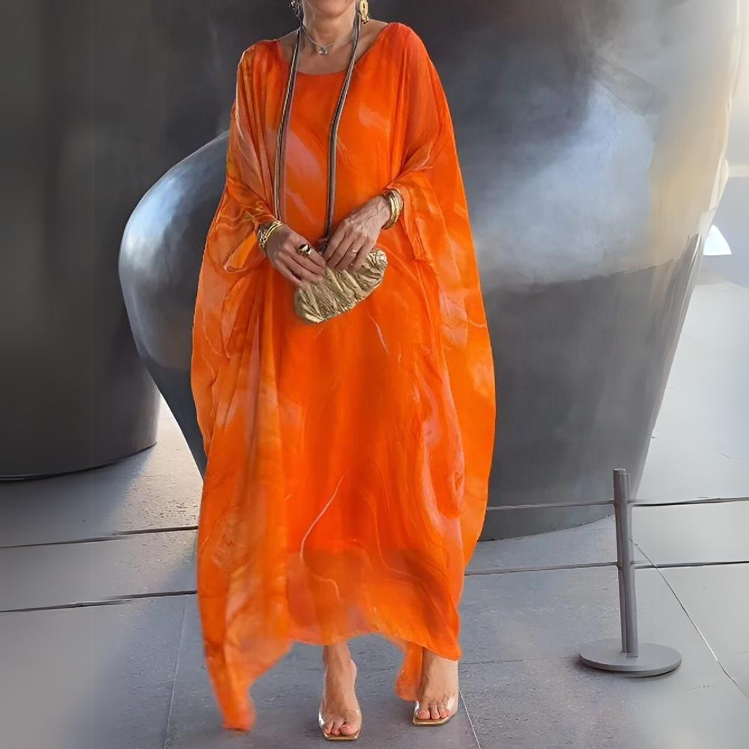 Elegant Silk Chiffon Dress with Flowy Design and Soft Feel