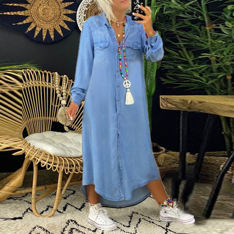 Casual Bohemian Denim Dress for Everyday Comfort