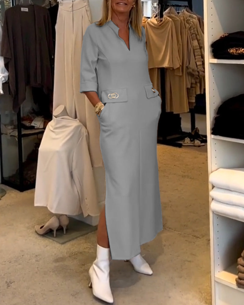 Dalila Dress with 3/4 Sleeves - Elegant and Comfortable Design