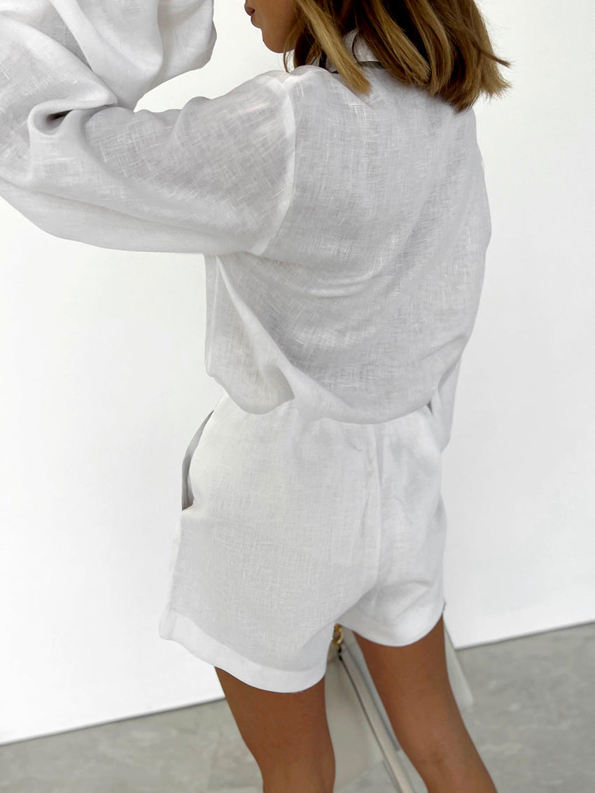 Cotton Lake Shirt and Shorts Set for Comfortable Summer Wear