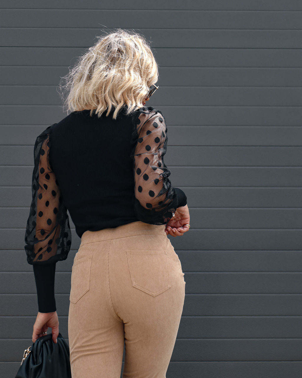 Ribbed Flared Trousers with Stylish Bottom Design