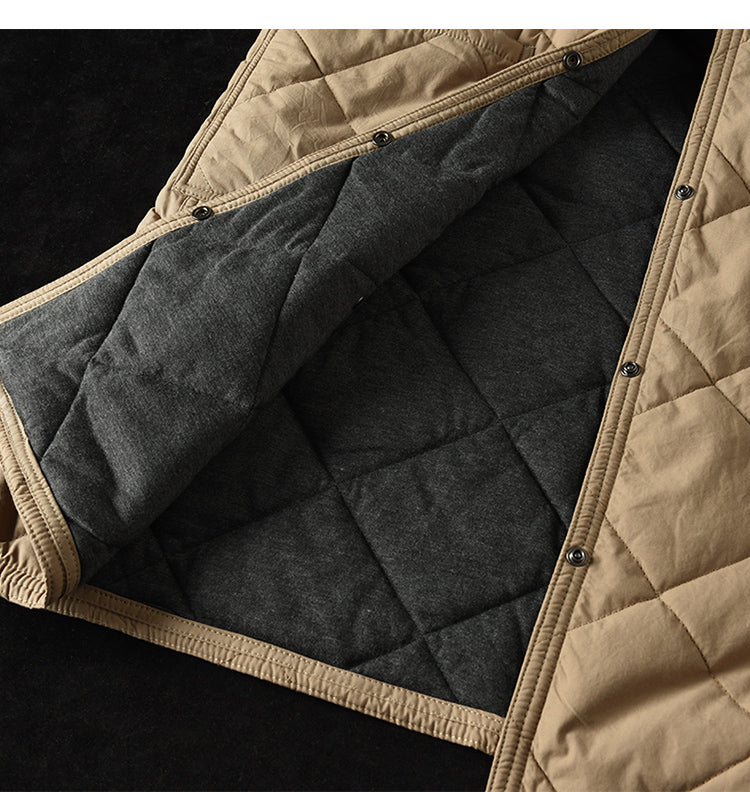 Warm Long Padded Winter Coat with Hood and Pockets