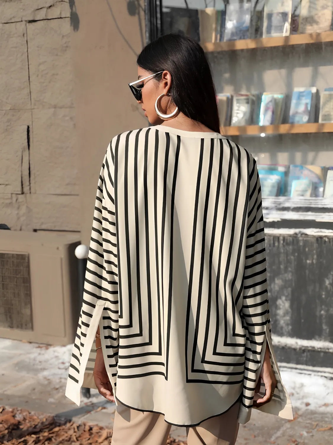 Elegant Geometric Stripe Alba Shirt for Stylish Casual Wear