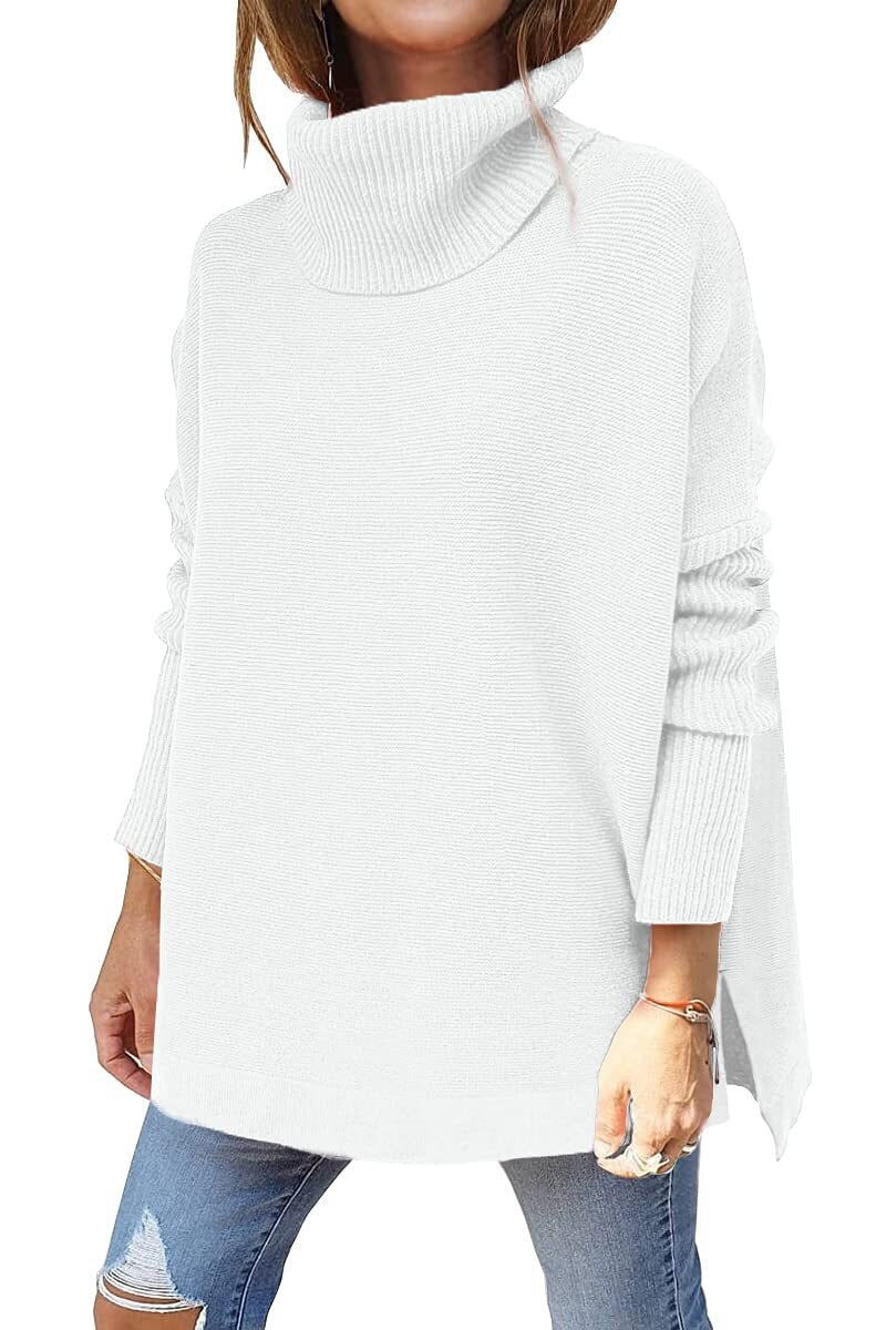 Oversized High Neck Sweater in Soft Knit Fabric