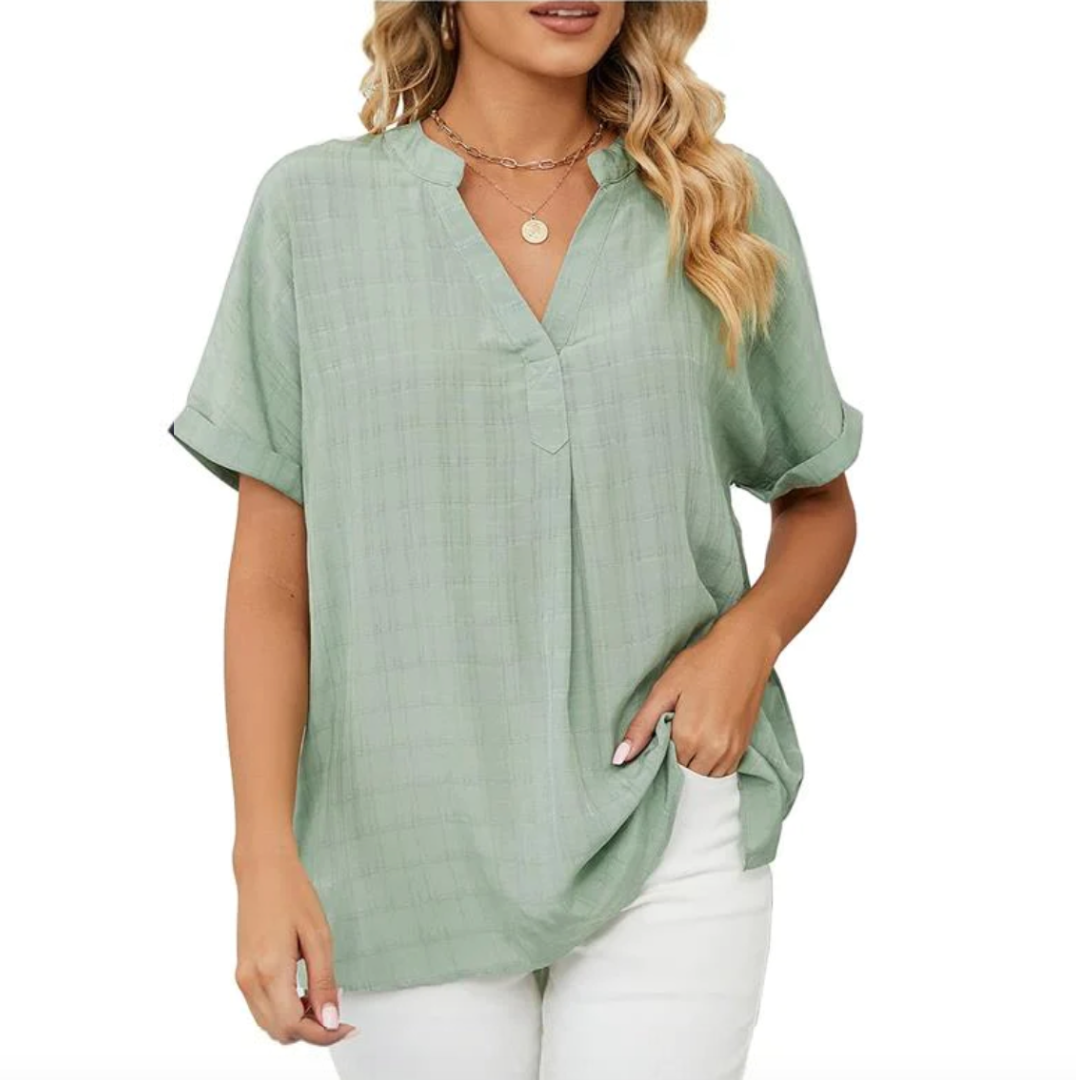 V-Neck Ruby Fresh Blouse for Effortless Style and Comfort