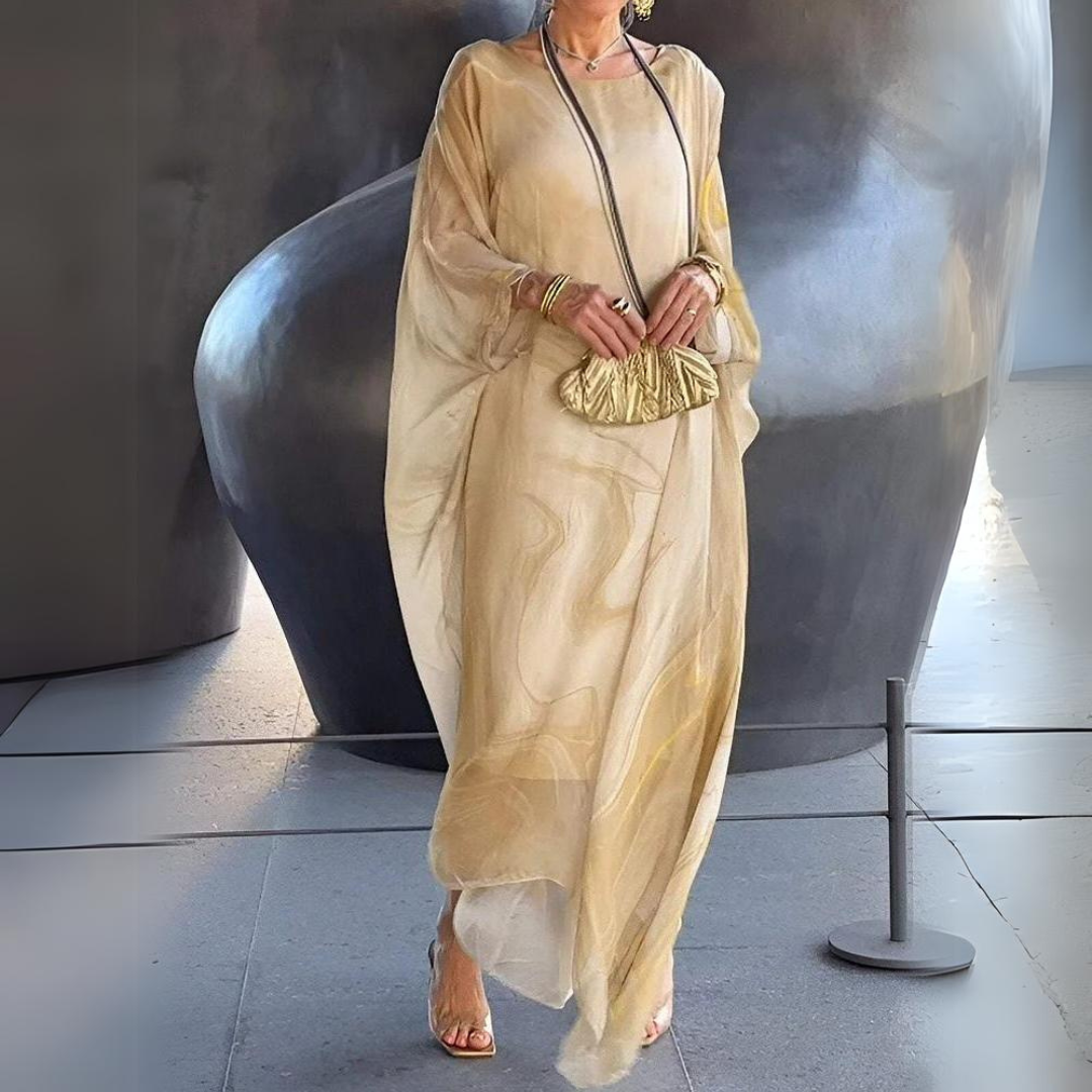 Elegant Silk Chiffon Dress with Flowy Design and Soft Feel