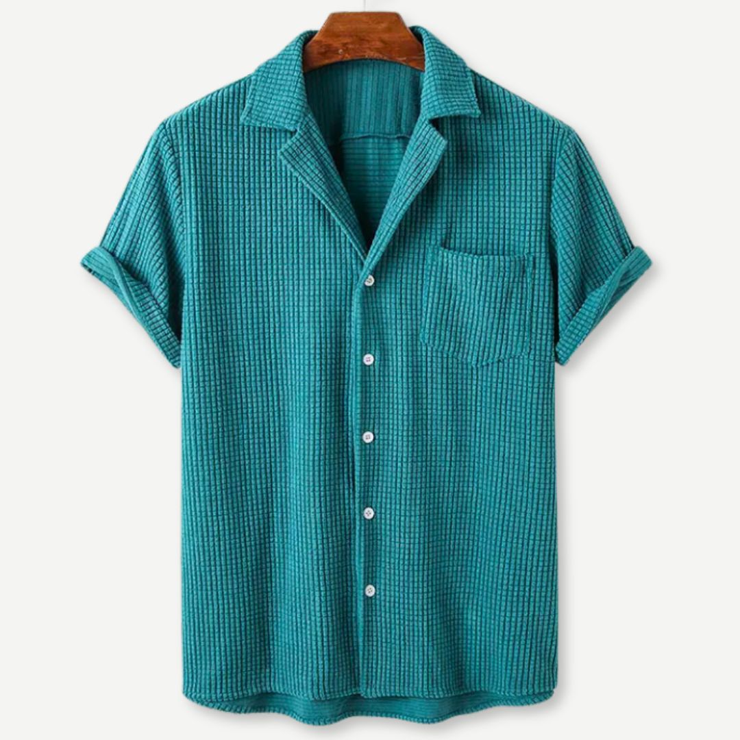 Relaxed Fit Knitted Waffle Long-Sleeve Shirt