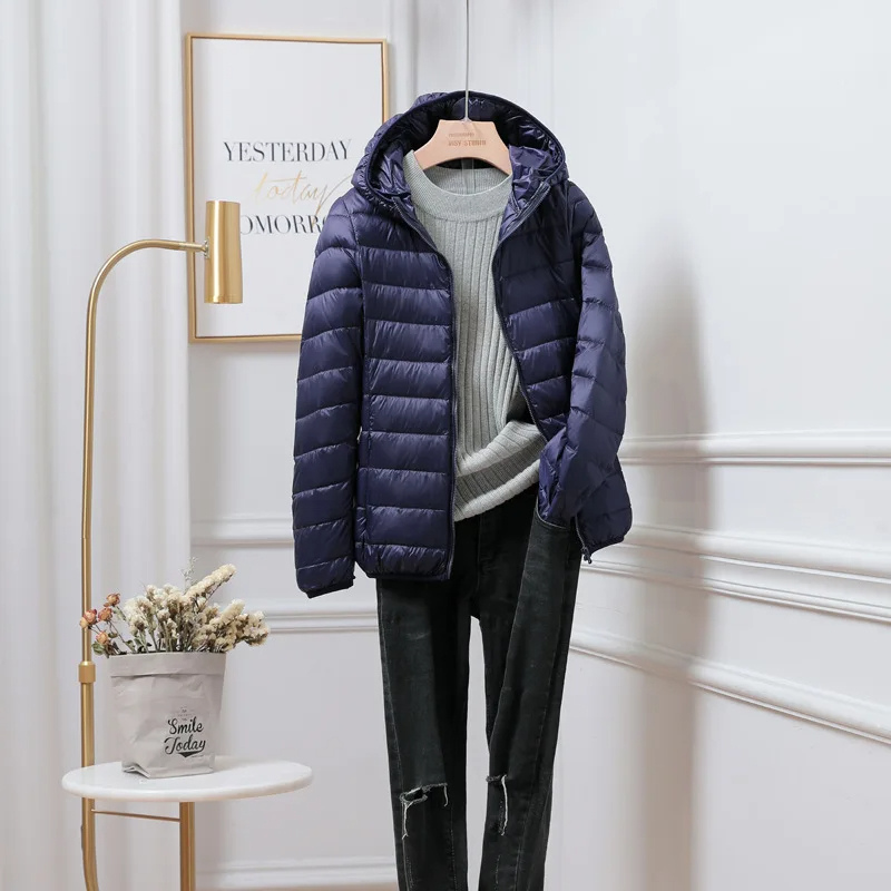 Ultralight Foldable Women's Puffer Jacket with Hood