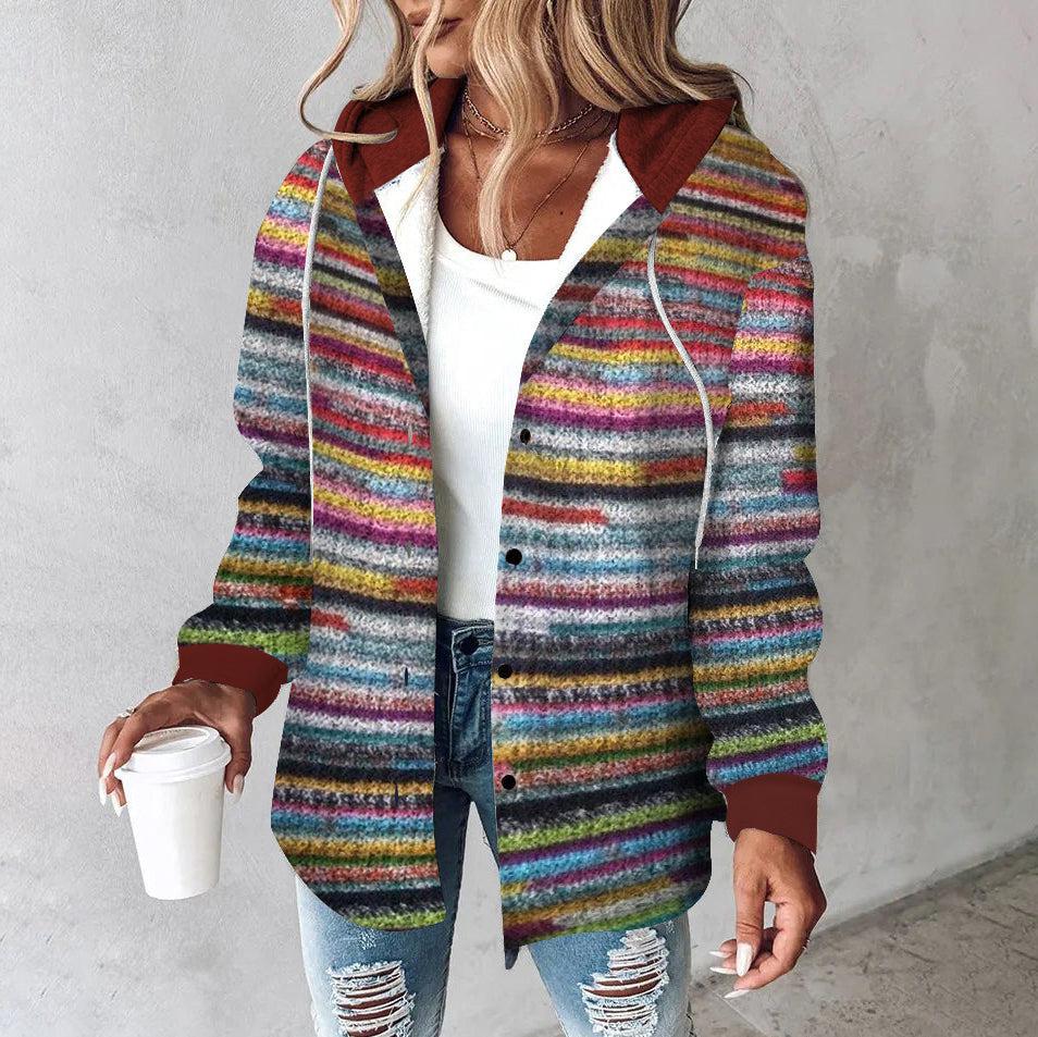 Multicolor Relaxed Fit Hoodie Jacket for Comfortable Style