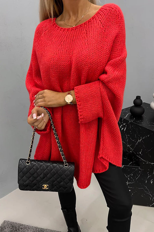 Ribbed Knit Poncho Top for Comfortable Layering