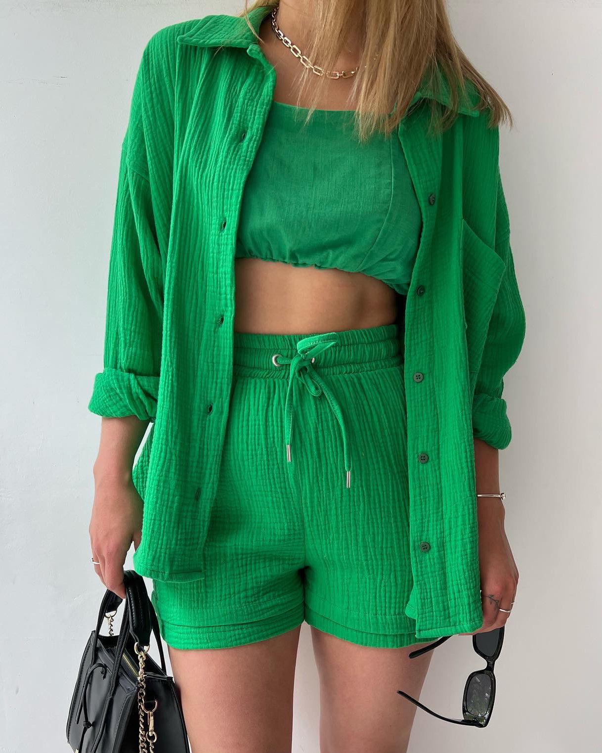Men's Casual Shirt and Shorts Outfit for Comfortable Summer Wear