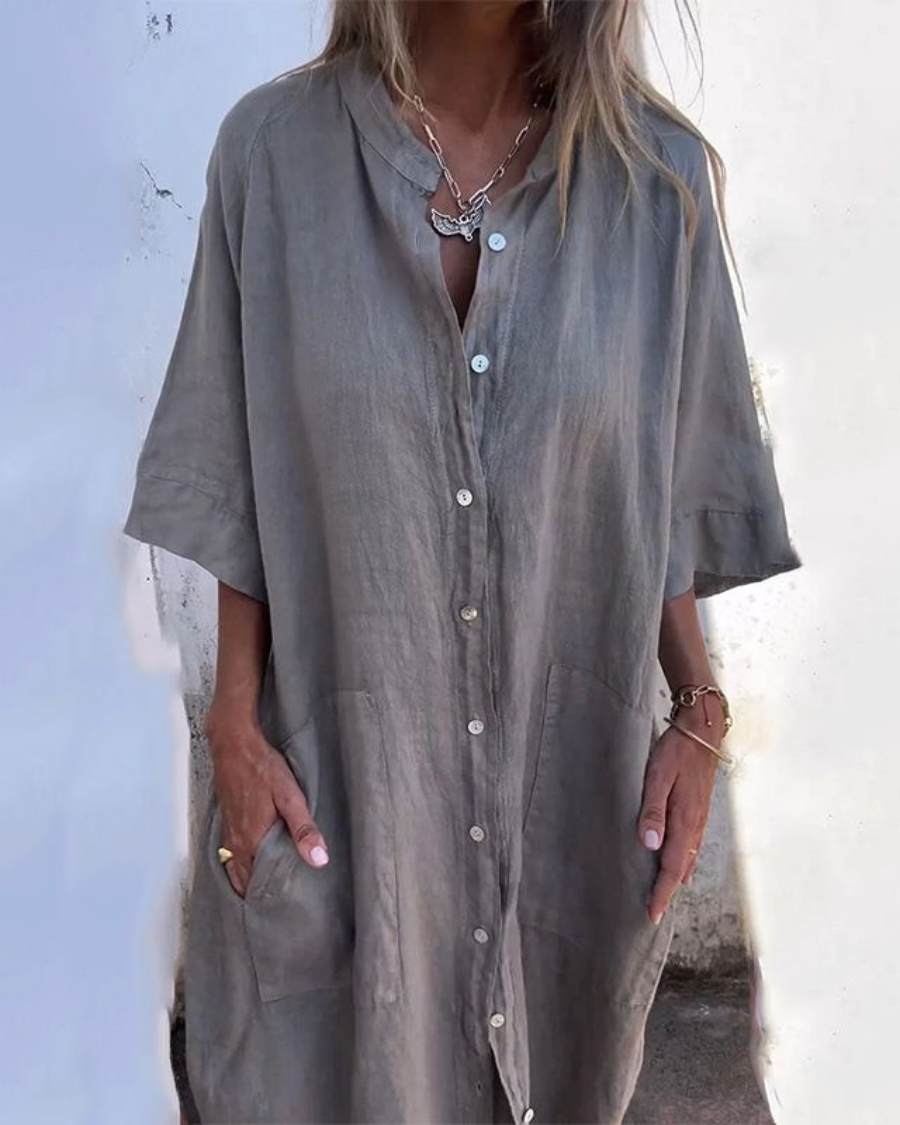 Ibiza Style Casual Shirt Dress for Women