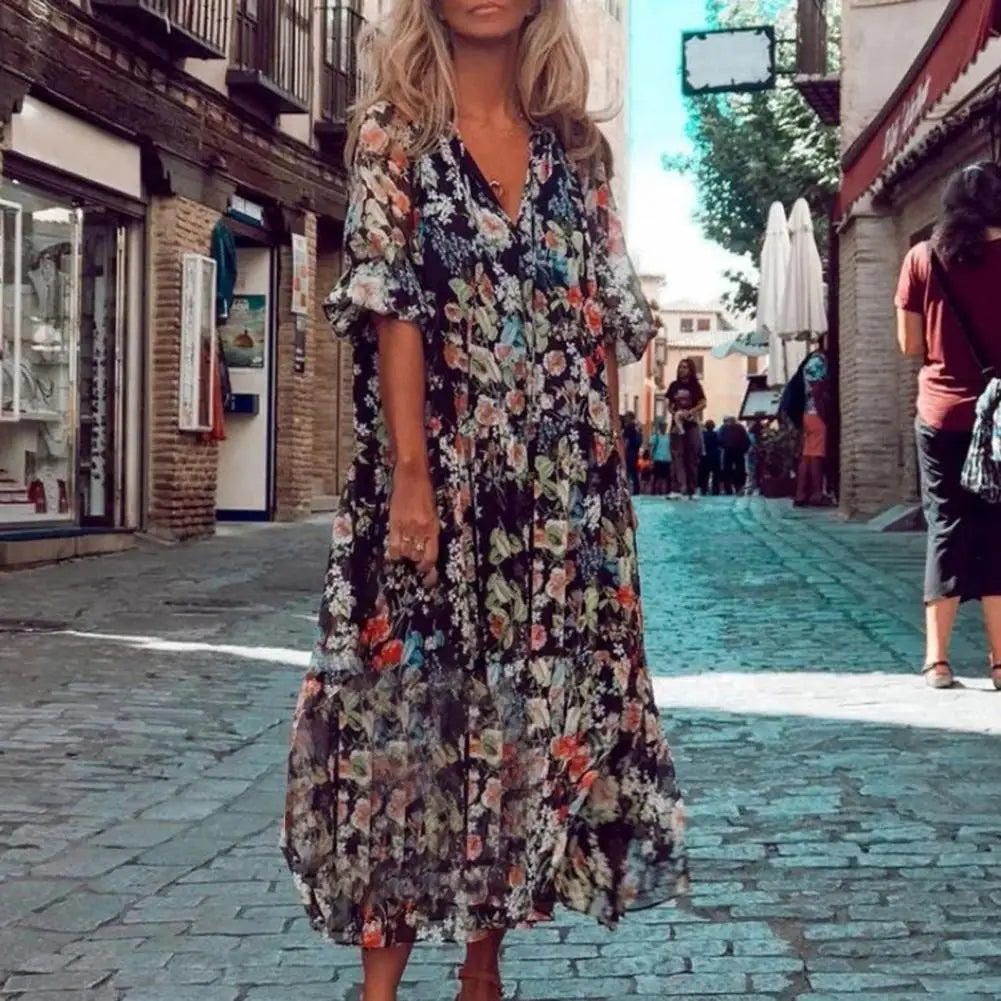 Floral Long Sleeve Dress with Elegant Design and Comfortable Fit