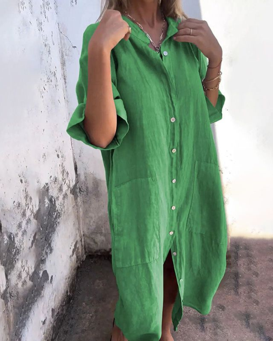 Ibiza Style Casual Shirt Dress for Women
