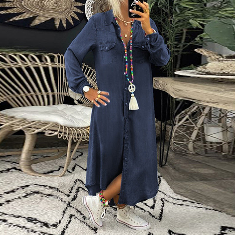 Casual Bohemian Denim Dress for Everyday Comfort