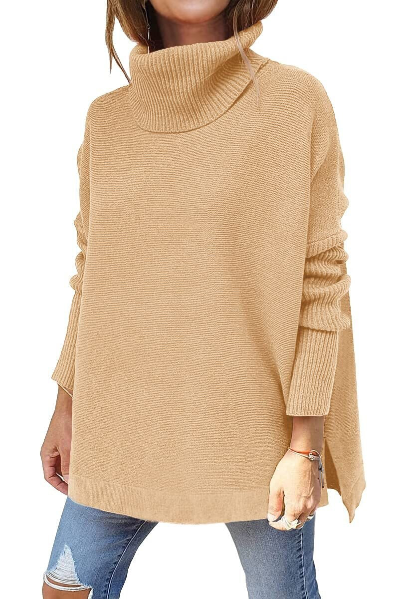 Oversized High Neck Sweater in Soft Knit Fabric