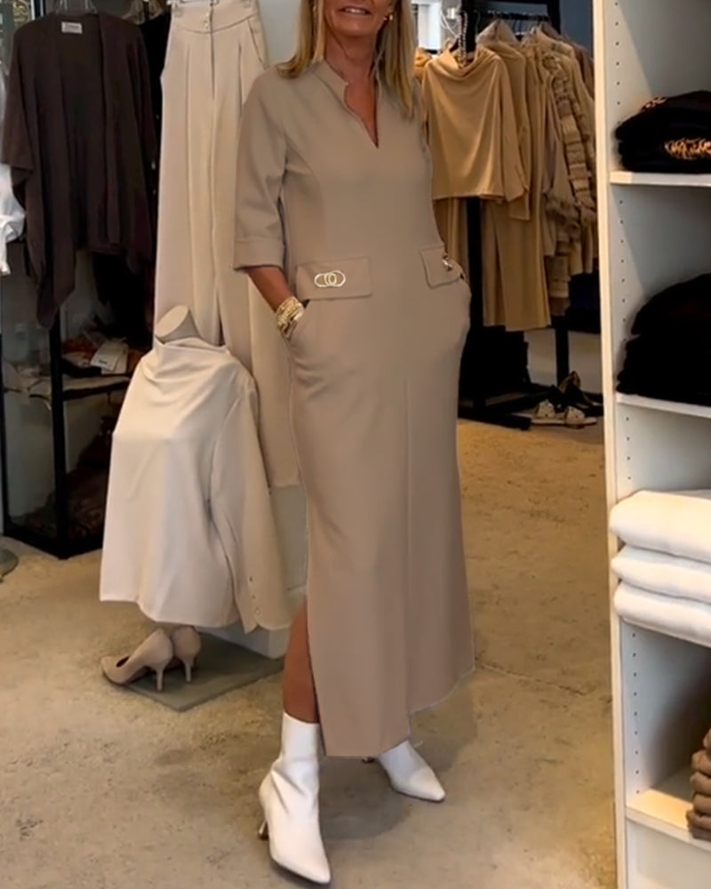 Dalila Dress with 3/4 Sleeves - Elegant and Comfortable Design