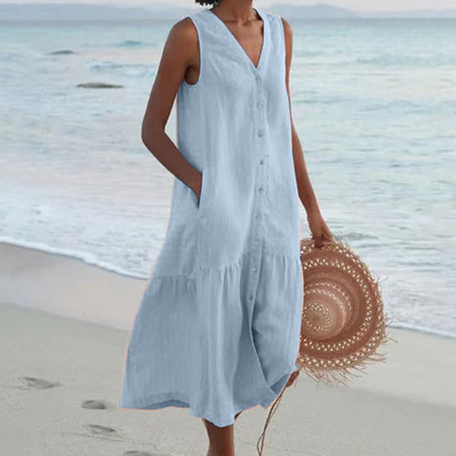 Flattering Women's V-Neck Chic Dress