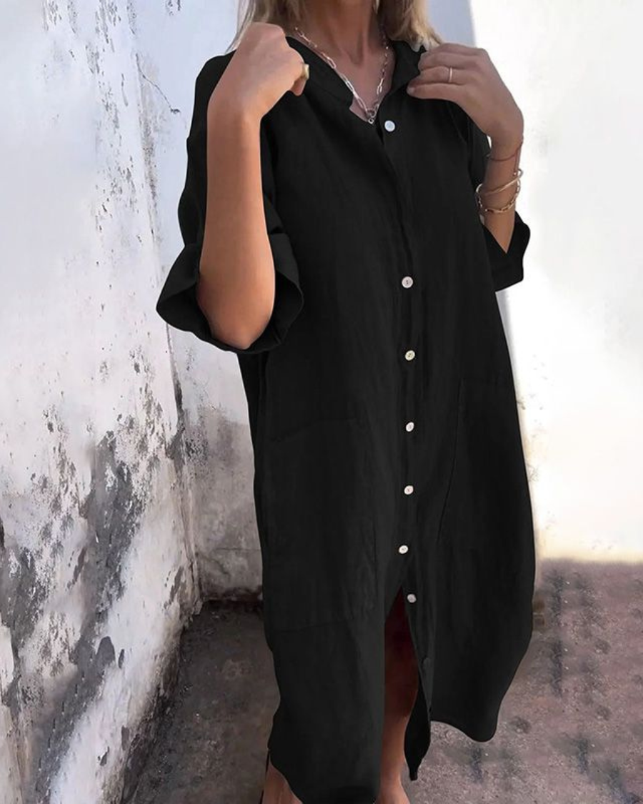 Ibiza Style Casual Shirt Dress for Women