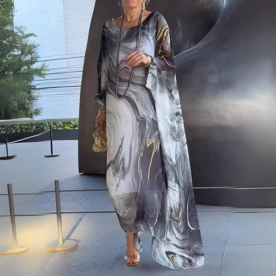 Elegant Silk Chiffon Dress with Flowy Design and Soft Feel