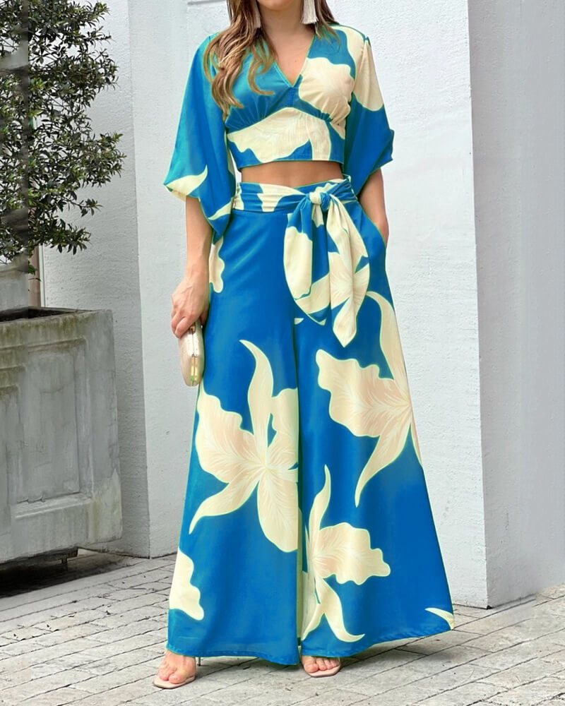 Sicilian-Inspired Top and Trouser Set for Effortless Style