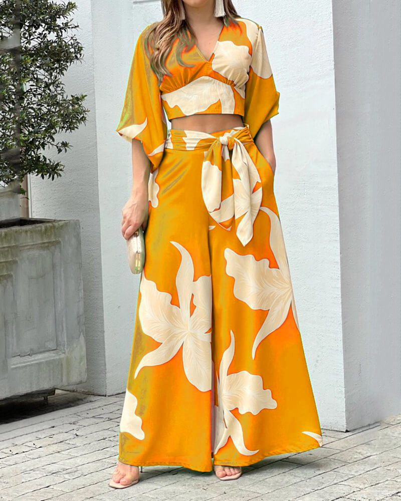 Sicilian-Inspired Top and Trouser Set for Effortless Style