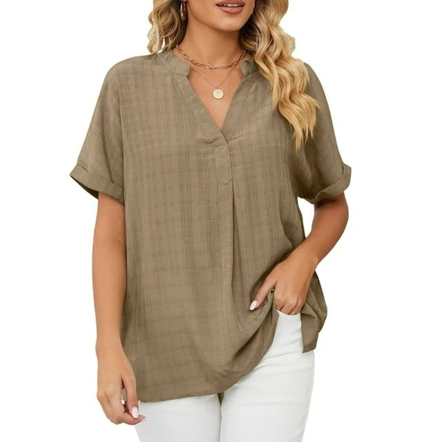 V-Neck Ruby Fresh Blouse for Effortless Style and Comfort