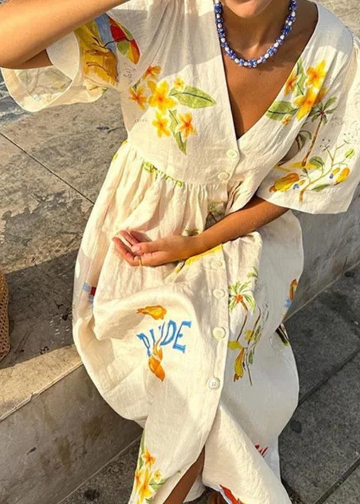 Women's Mediterranean Chyna Dress - Elegant Summer Style