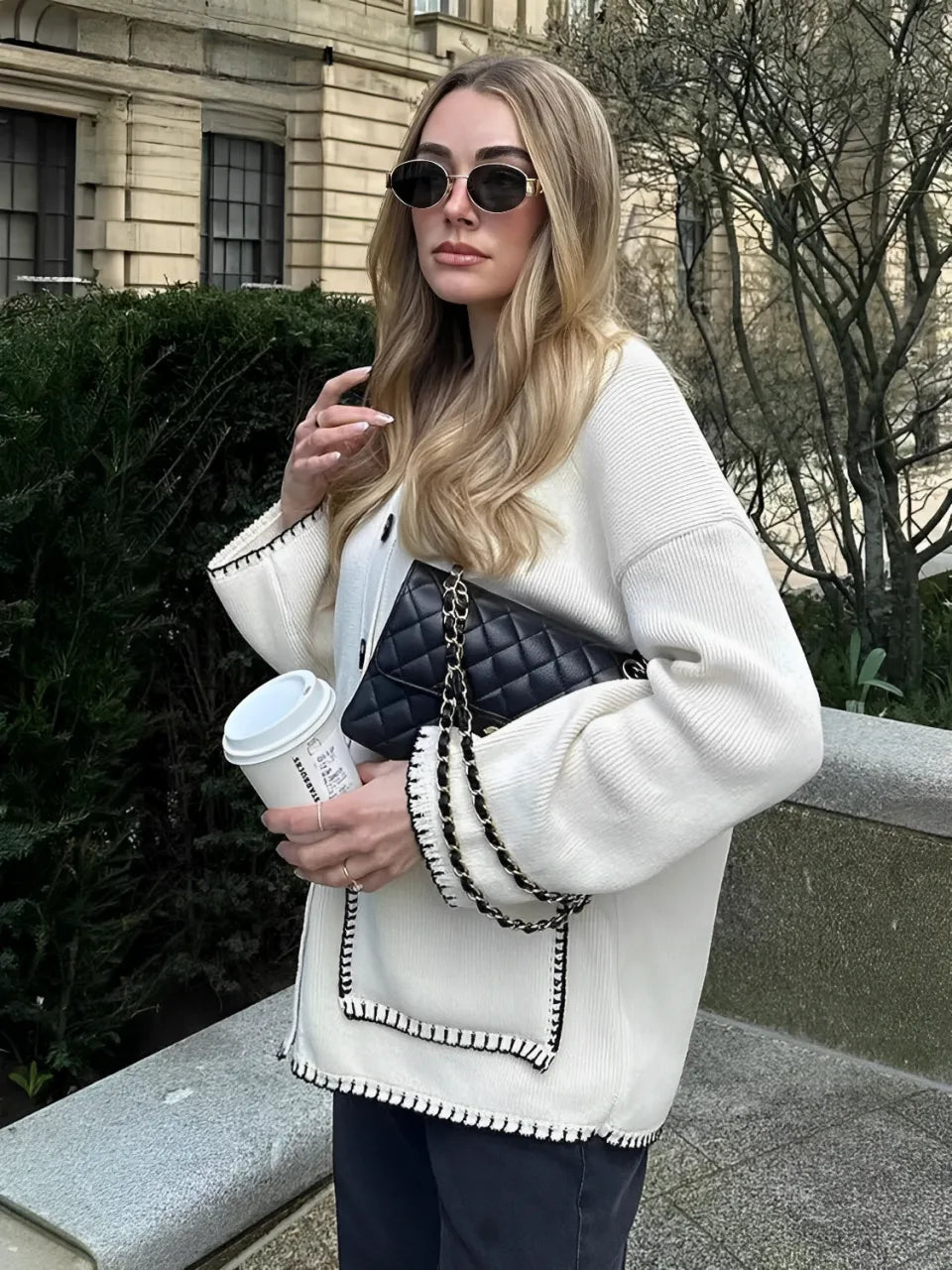 Cozy Knit Cardigan with Pockets and Button Closure