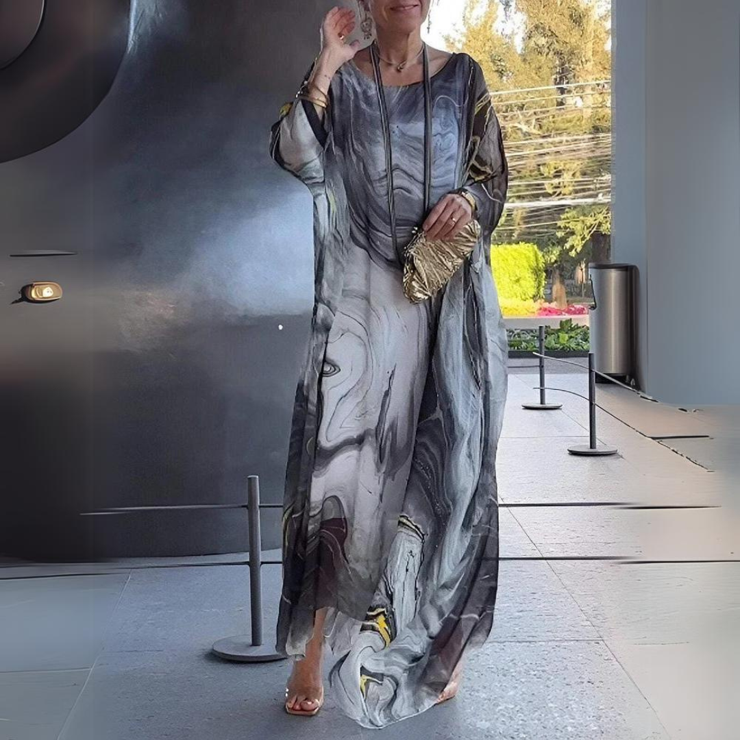 Elegant Silk Chiffon Dress with Flowy Design and Soft Feel