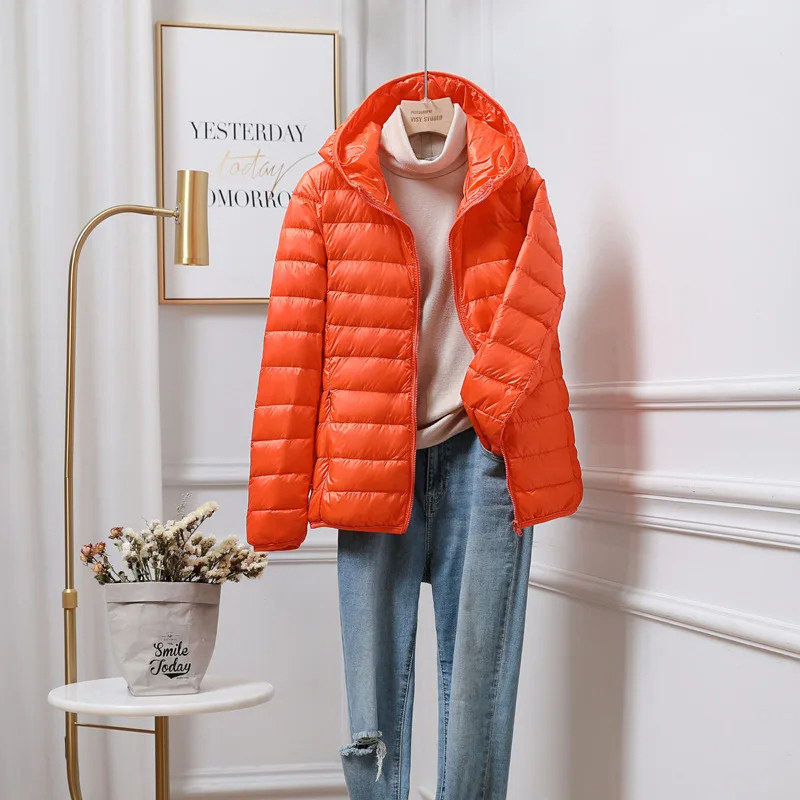 Ultralight Foldable Women's Puffer Jacket with Hood