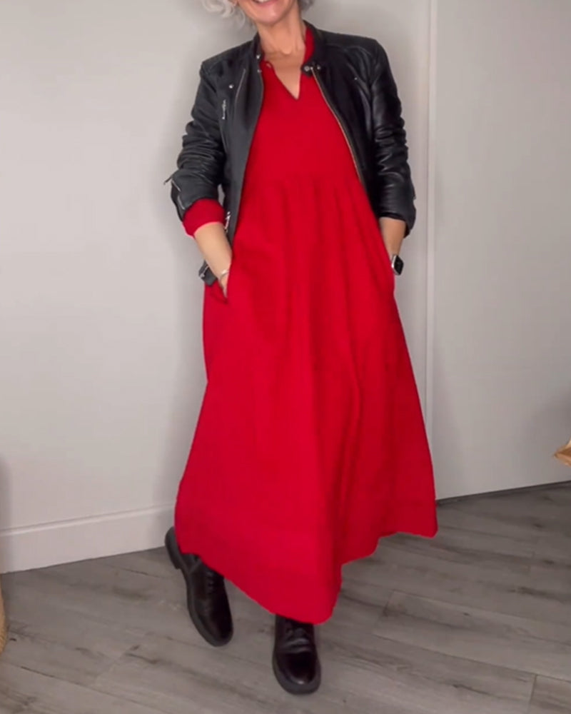 Elegant Long Dress with Pockets for Effortless Style