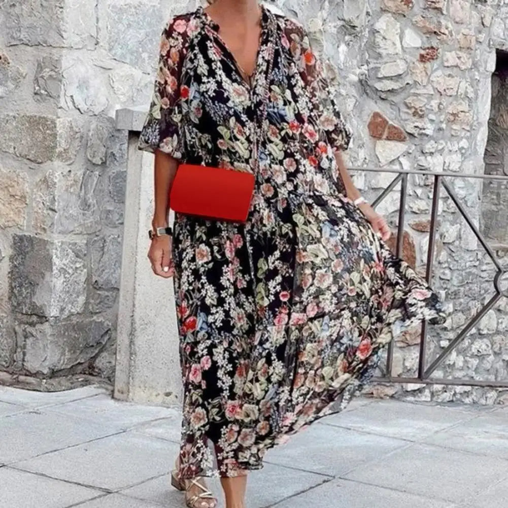 Floral Long Sleeve Dress with Elegant Design and Comfortable Fit