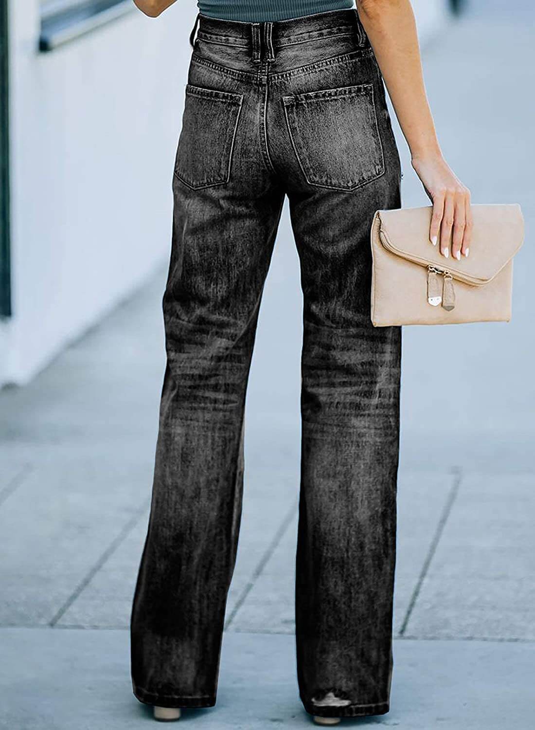 Distressed Straight Leg Jeans for a Casual, Stylish Look