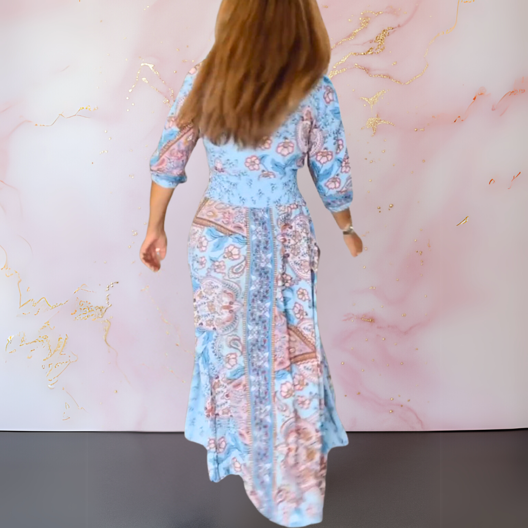 Elegant V-Neck Summer Dress for Women