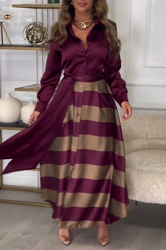 Elegant Two-Piece Effect Dress in Vienna Style