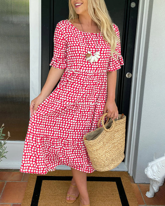Casual Polka Dot Dress with Flattering Fit and Comfortable Fabric