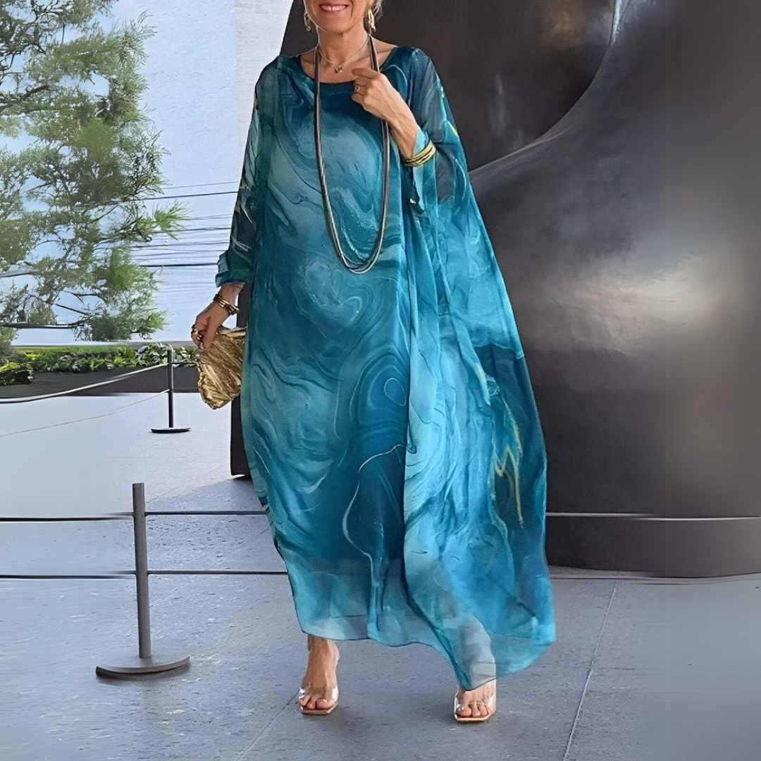 Elegant Silk Chiffon Dress with Flowy Design and Soft Feel