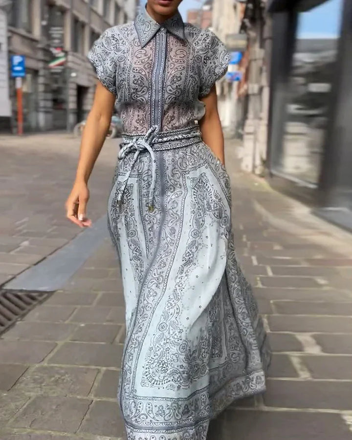 Printed Blouse and Skirt Set for Stylish Outfits