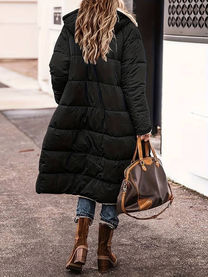 Hooded Long Padded Jacket for Enhanced Warmth and Comfort