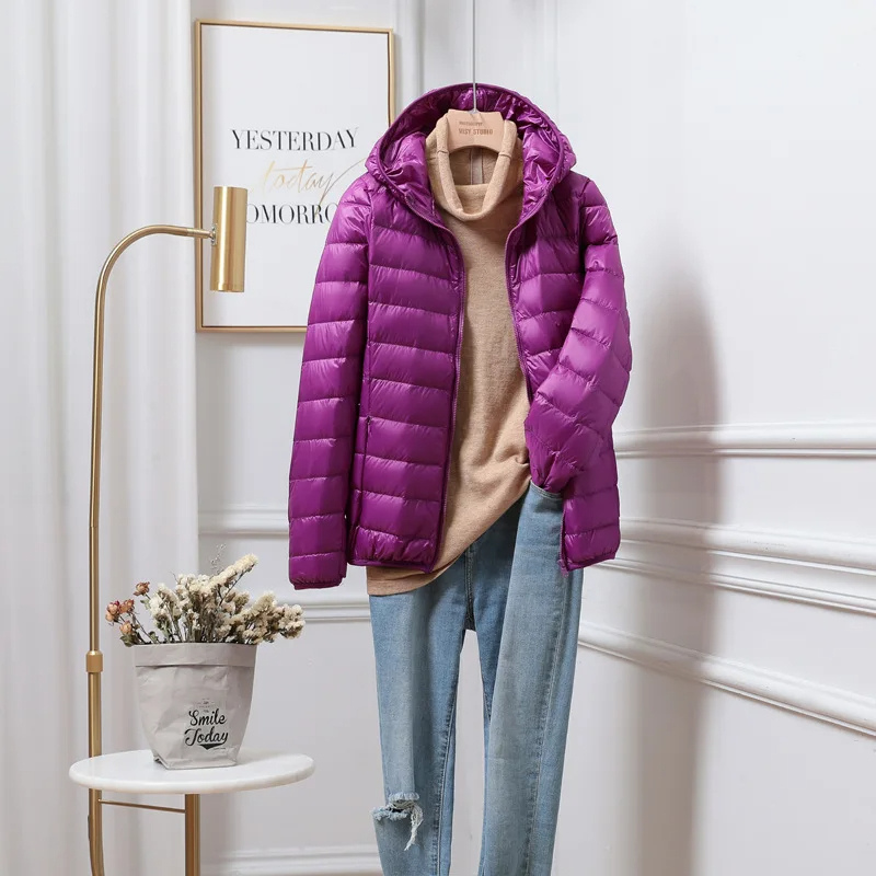 Ultralight Foldable Women's Puffer Jacket with Hood