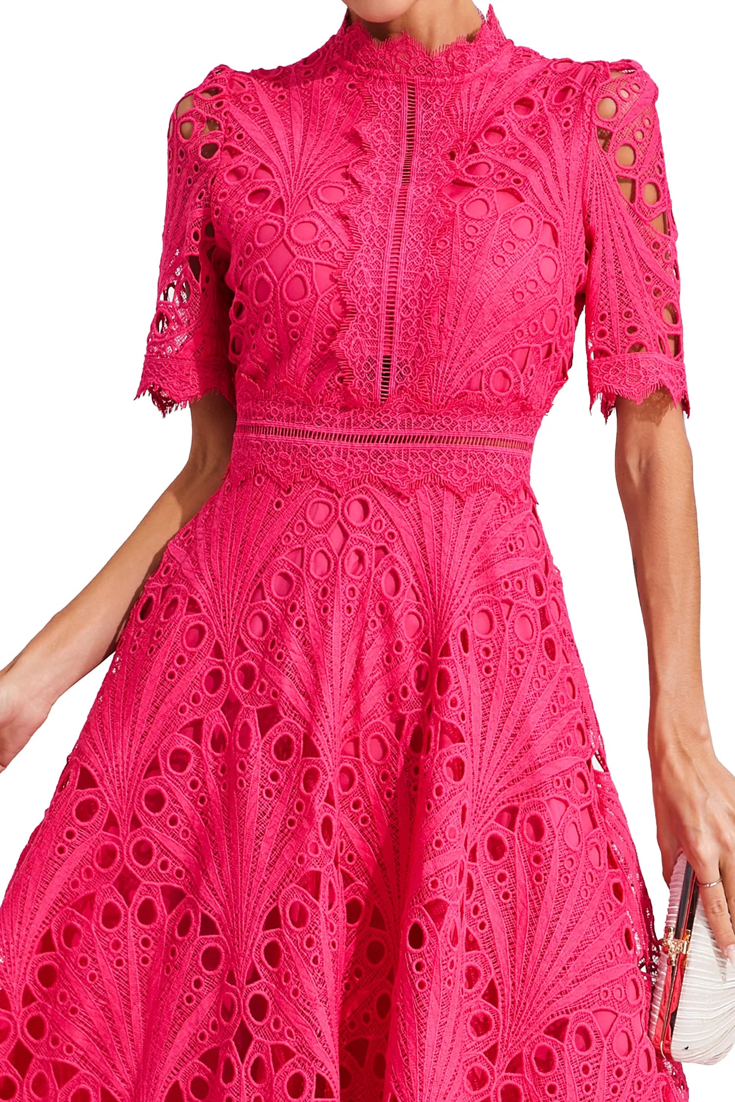 Elegant Lace Midi Dress for Women – Classic Stylish Design