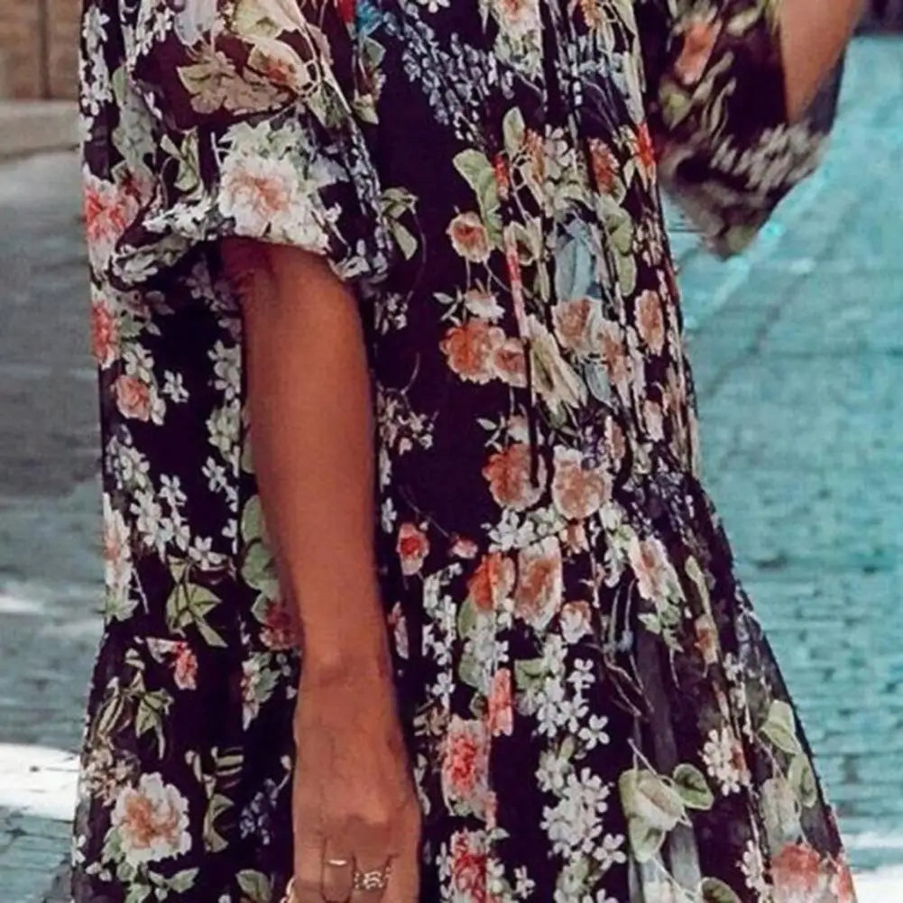 Floral Long Sleeve Dress with Elegant Design and Comfortable Fit