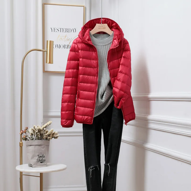 Ultralight Foldable Women's Puffer Jacket with Hood